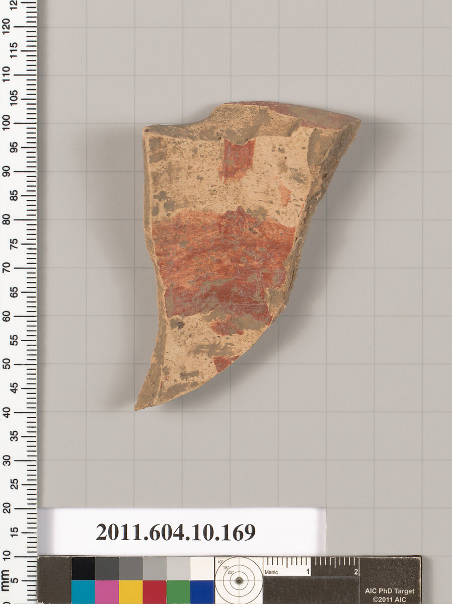 Terracotta fragment of an amphora (jar)?, Terracotta, Etruscan, Subgeometric, probably Caeretan