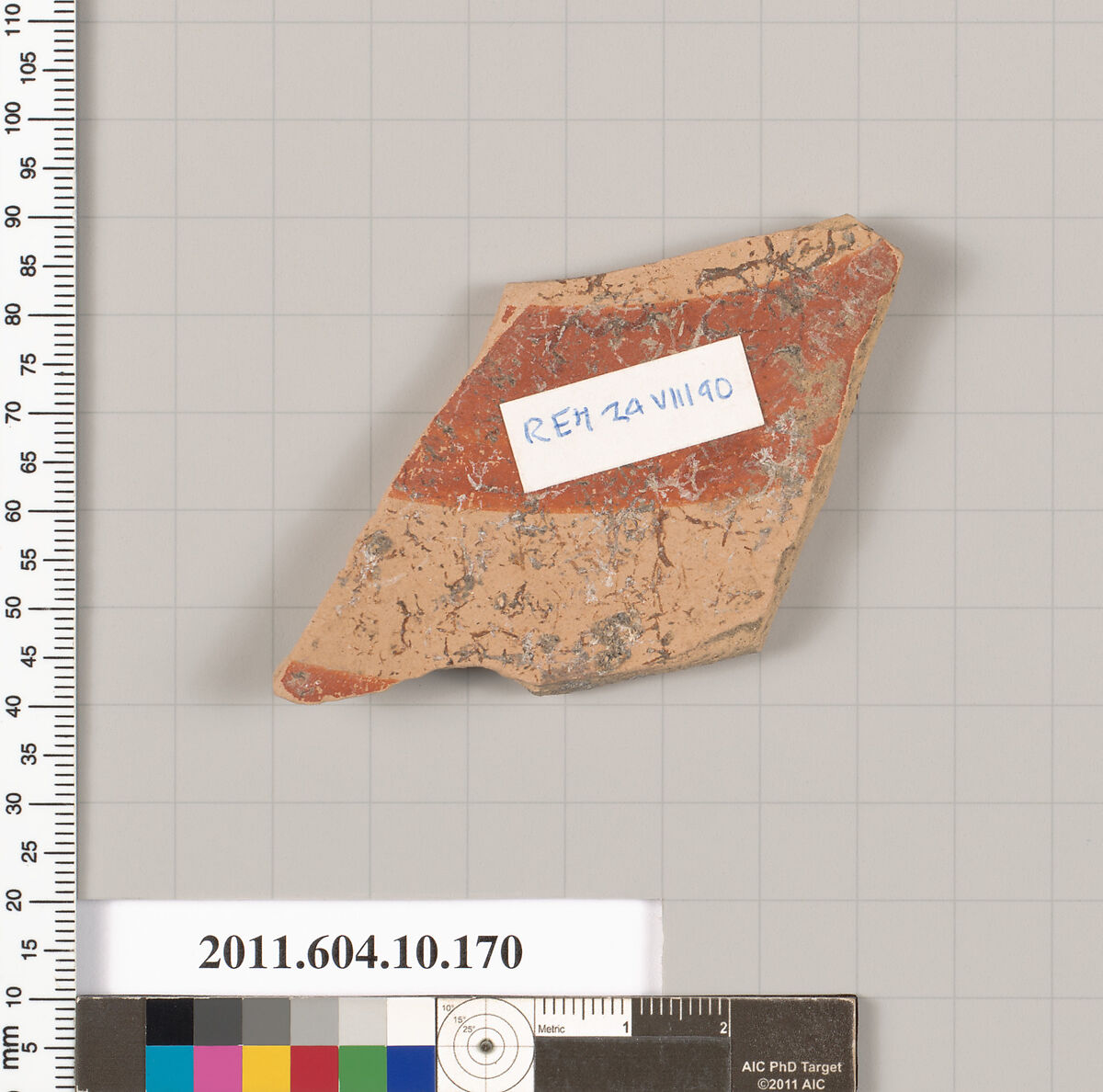 Terracotta fragment of a plate?, Terracotta, Etruscan, Subgeometric, probably Caeretan