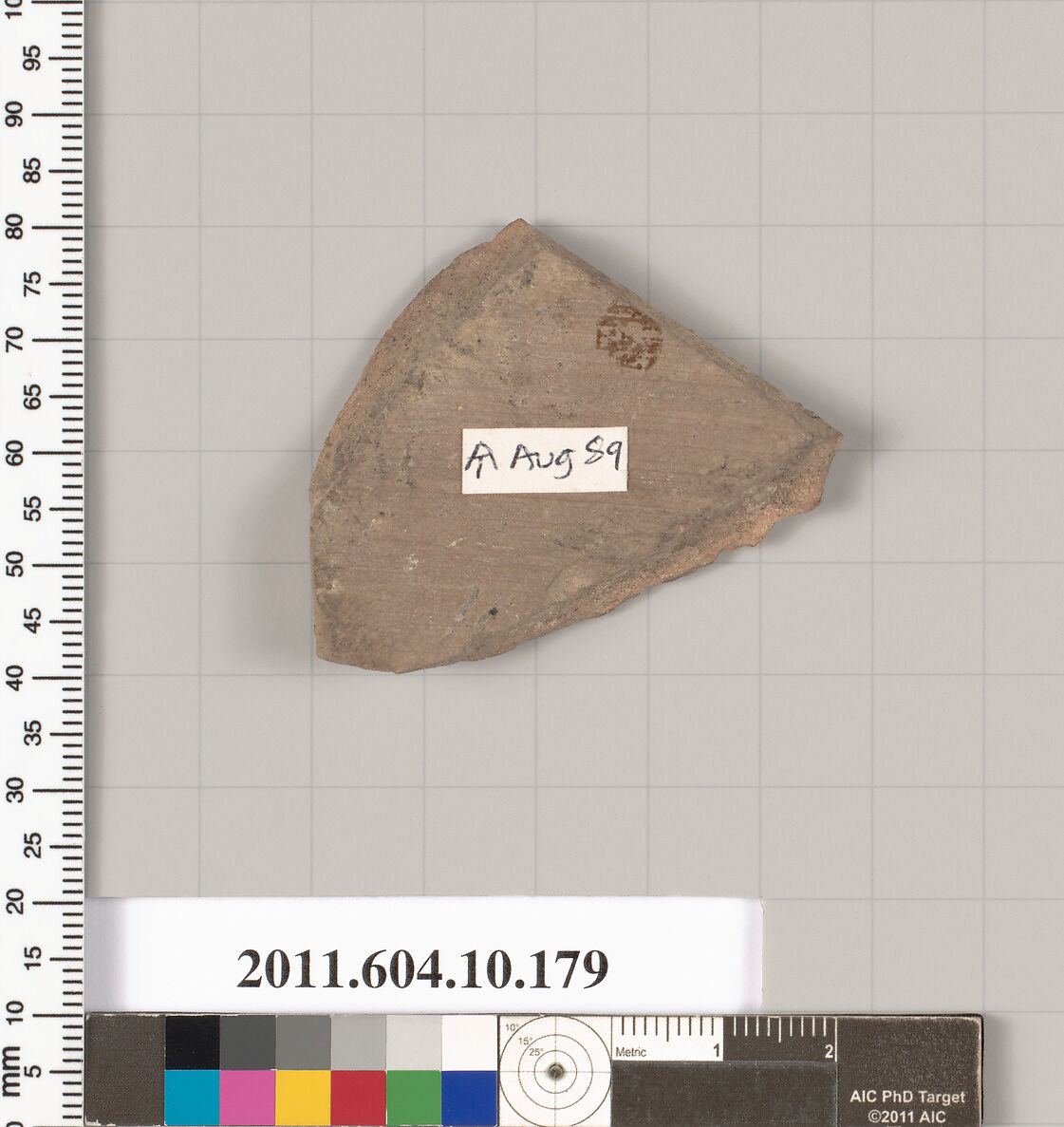 Terracotta fragment of a closed shape, Terracotta, Etruscan