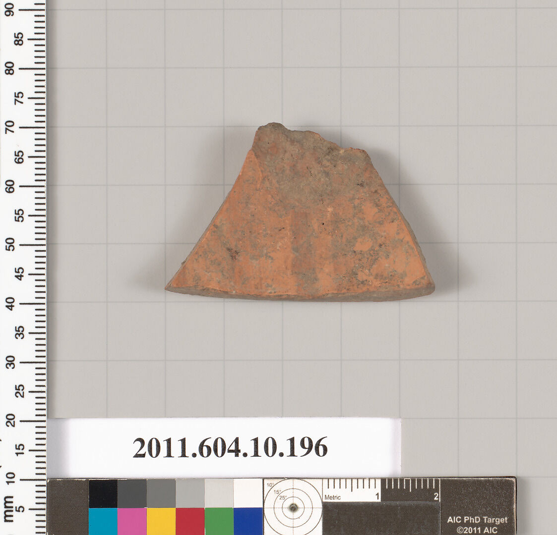 Terracotta fragment from a closed shape, Terracotta, Etruscan