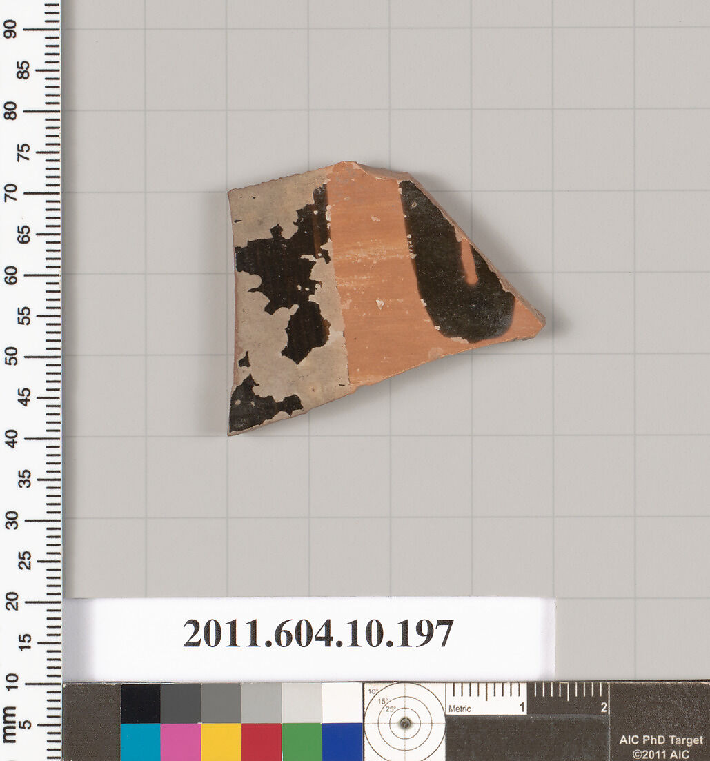 Terracotta fragment from a closed shape, Terracotta, Etruscan 