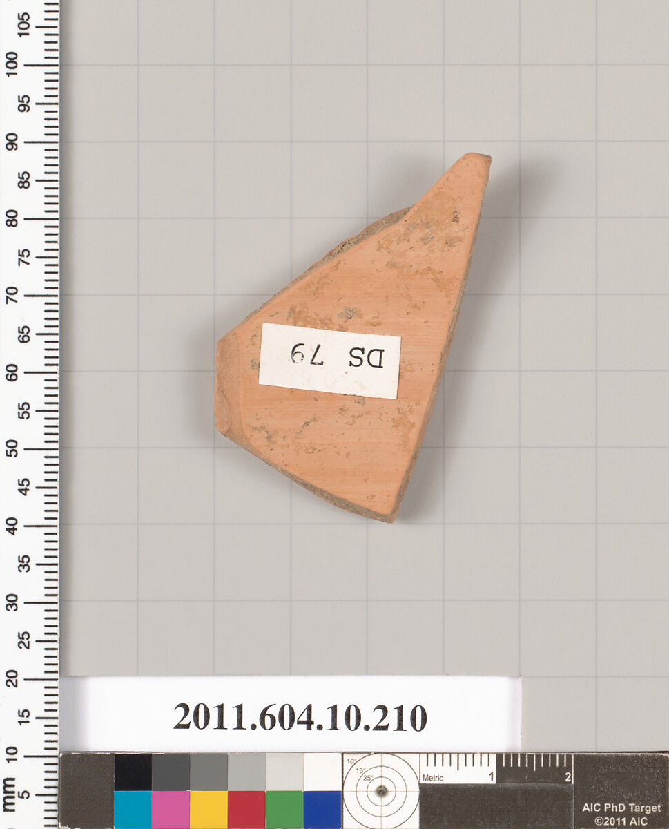 Terracotta fragment of an amphora (jar), Terracotta, Etruscan