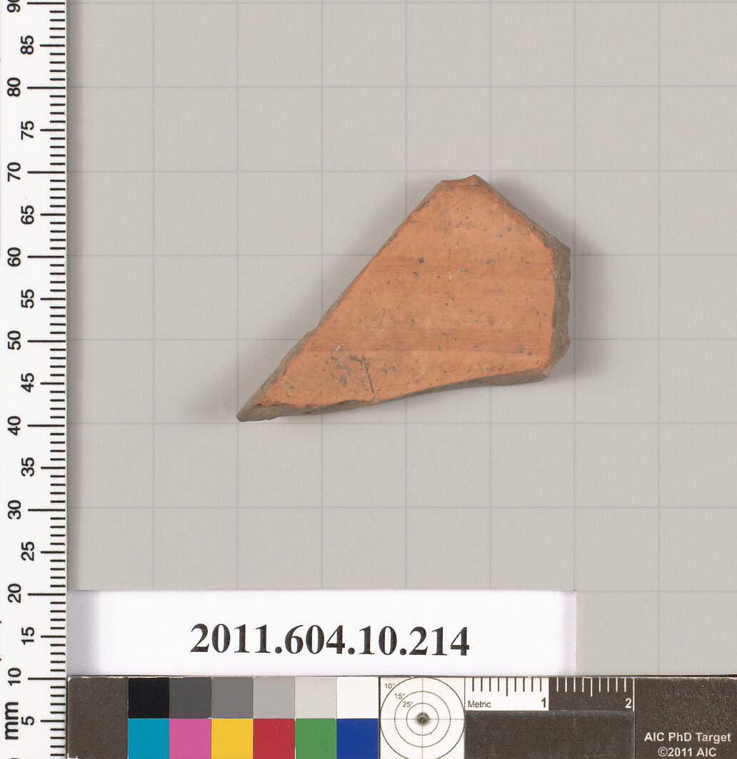 Terracotta fragment of an amphora (jar), Terracotta, Etruscan