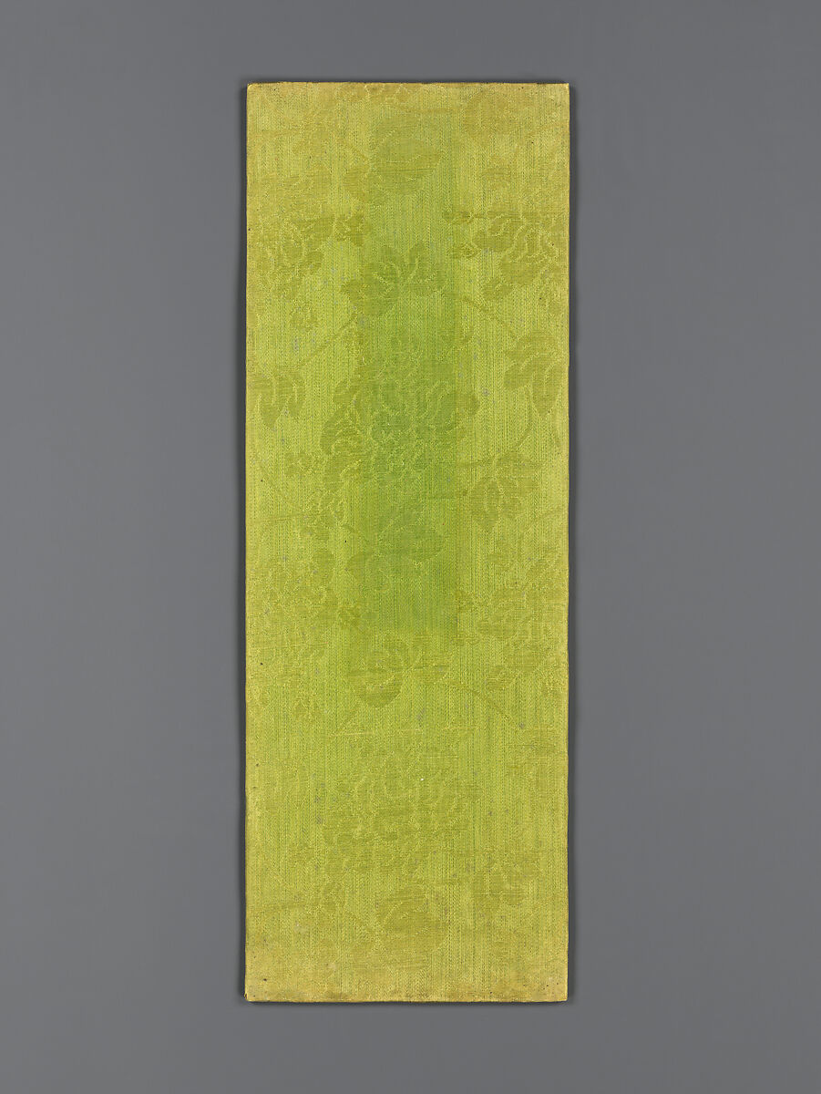 Sutra Cover with Floral Pattern of Leaves and Scrolling Stems, Silk, China 