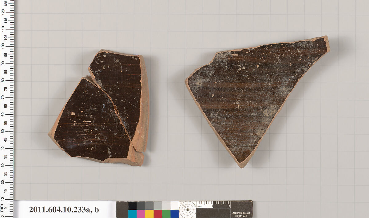 Terracotta fragments of kraters (mixing bowls)?, Terracotta, Etruscan