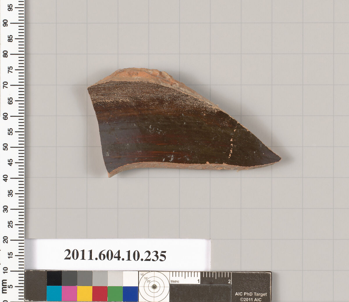 Terracotta fragment from an undetermined shape, Terracotta, Etruscan