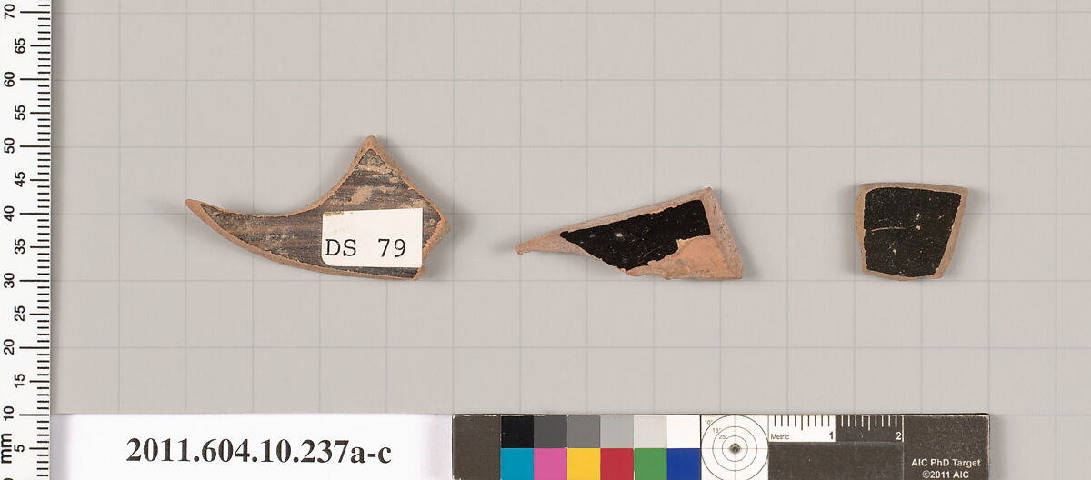 Terracotta fragments of kylikes (drinking cups), Terracotta, Etruscan
