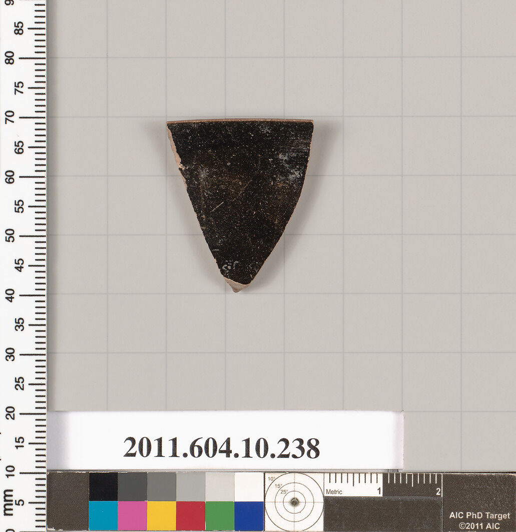 Terracotta rim fragment from an open shape, Terracotta, Etruscan