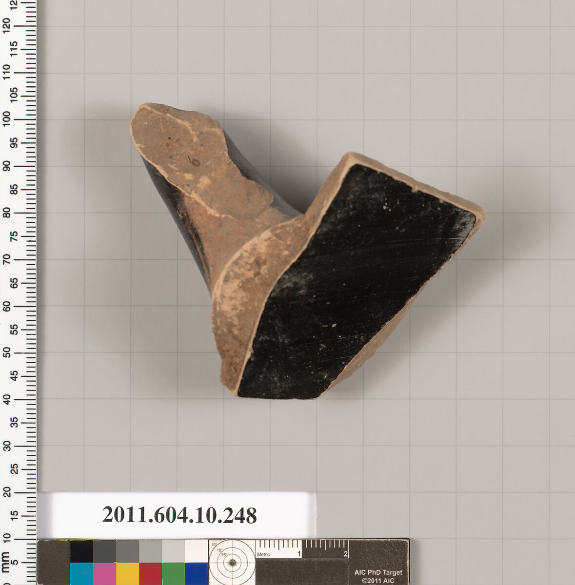 Terracotta fragment of a krater (deep bowl) or stamnos (jar)?, Terracotta, Etruscan