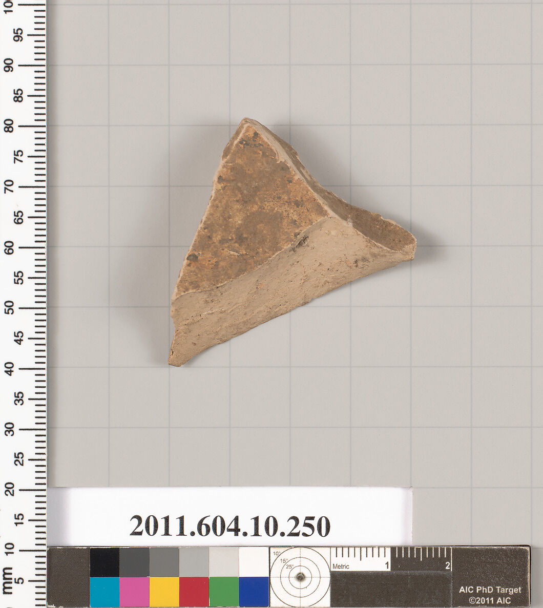 Terracotta fragment from a closed shape, Terracotta, Etruscan
