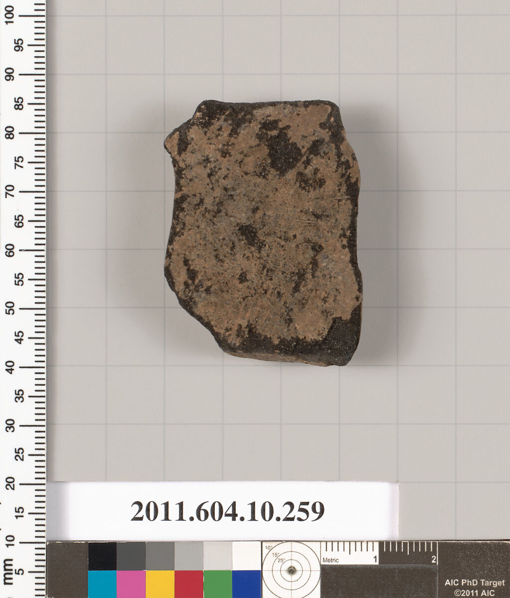 Terracotta fragment of a handle, Terracotta, Etruscan
