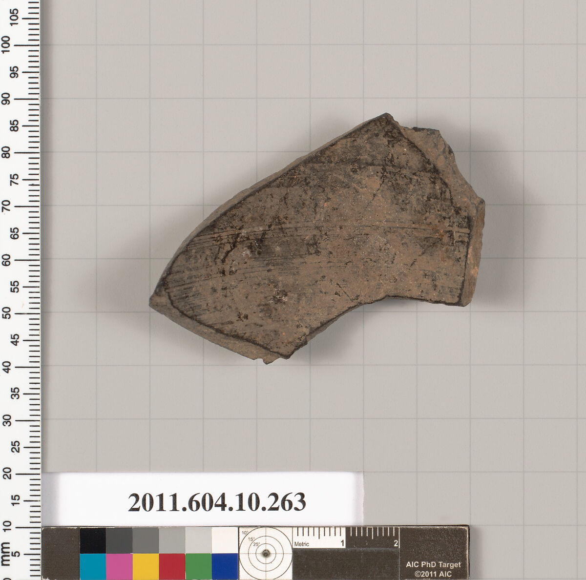 Terracotta fragment of an open shape, Terracotta, Etruscan