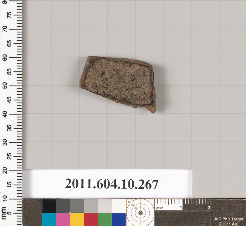 Terracotta fragment of an undetermined shape, Terracotta, Etruscan