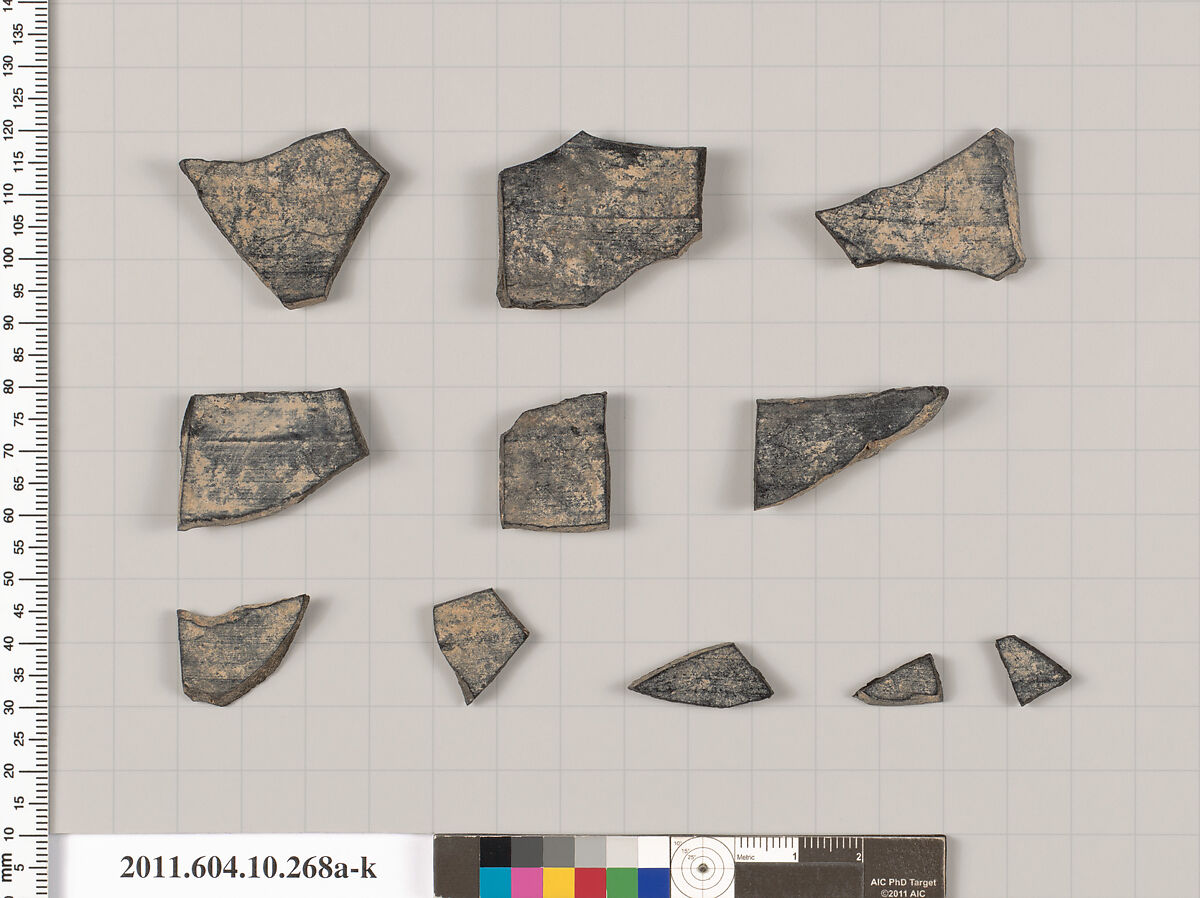 Terracotta fragments of an undetermined shape, Terracotta, Etruscan