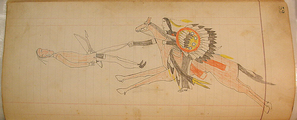 Maffet Ledger: Drawing, Graphite, watercolor, and crayon on paper, Southern and Northern Cheyenne 