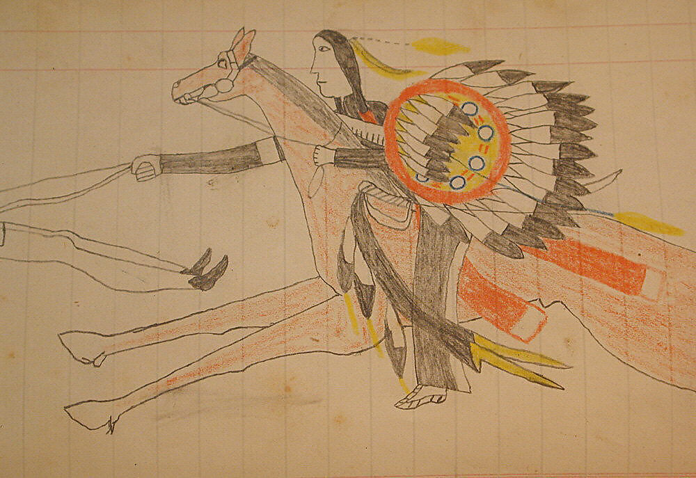 Maffet Ledger: Drawing, Graphite, watercolor, and crayon on paper, Southern and Northern Cheyenne