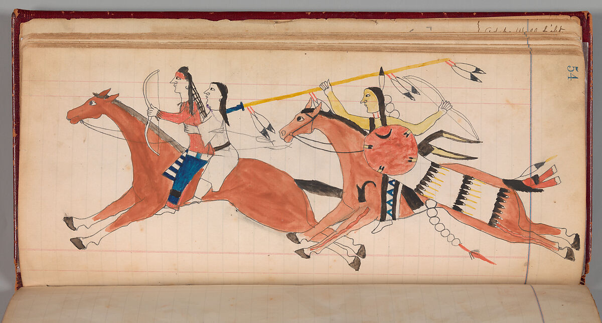 Maffet Ledger: Drawing, Graphite, watercolor, and crayon on paper, Southern and Northern Cheyenne 