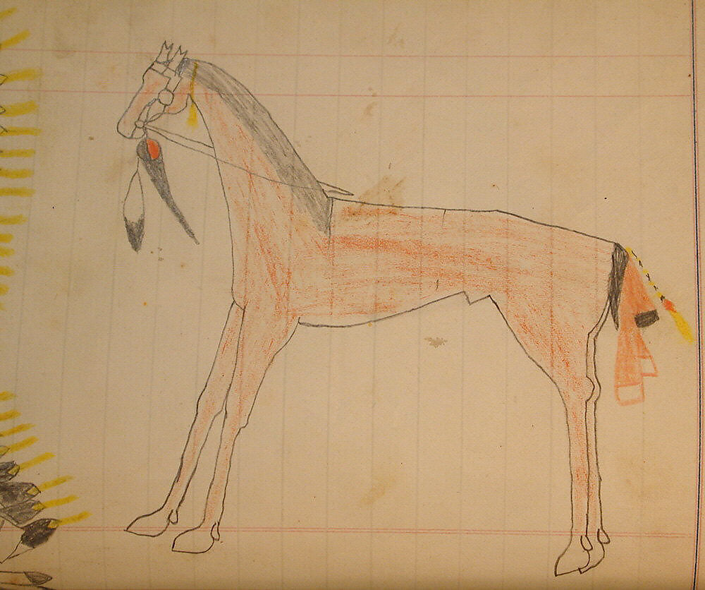 Maffet Ledger: Drawing, Graphite, watercolor, and crayon on paper, Southern and Northern Cheyenne