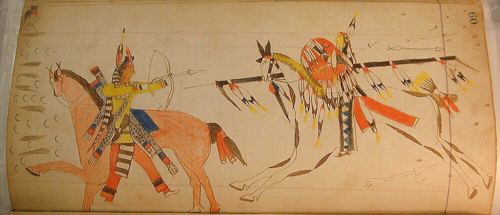 Maffet Ledger: Drawing, Graphite, watercolor, and crayon on paper, Southern and Northern Cheyenne
