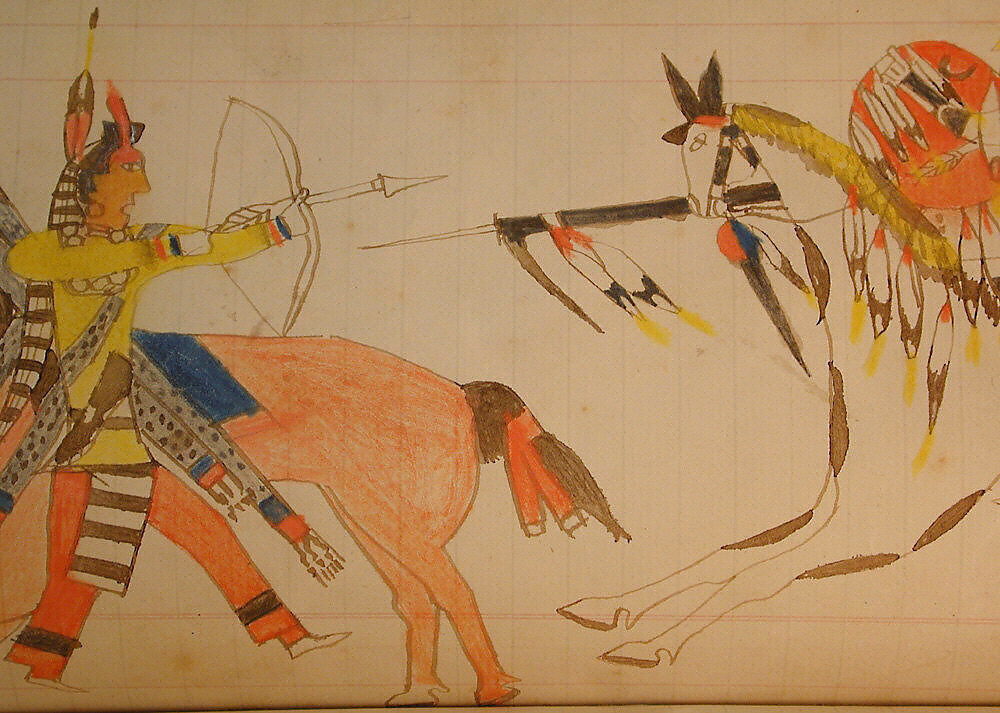 Maffet Ledger: Drawing, Graphite, watercolor, and crayon on paper, Southern and Northern Cheyenne