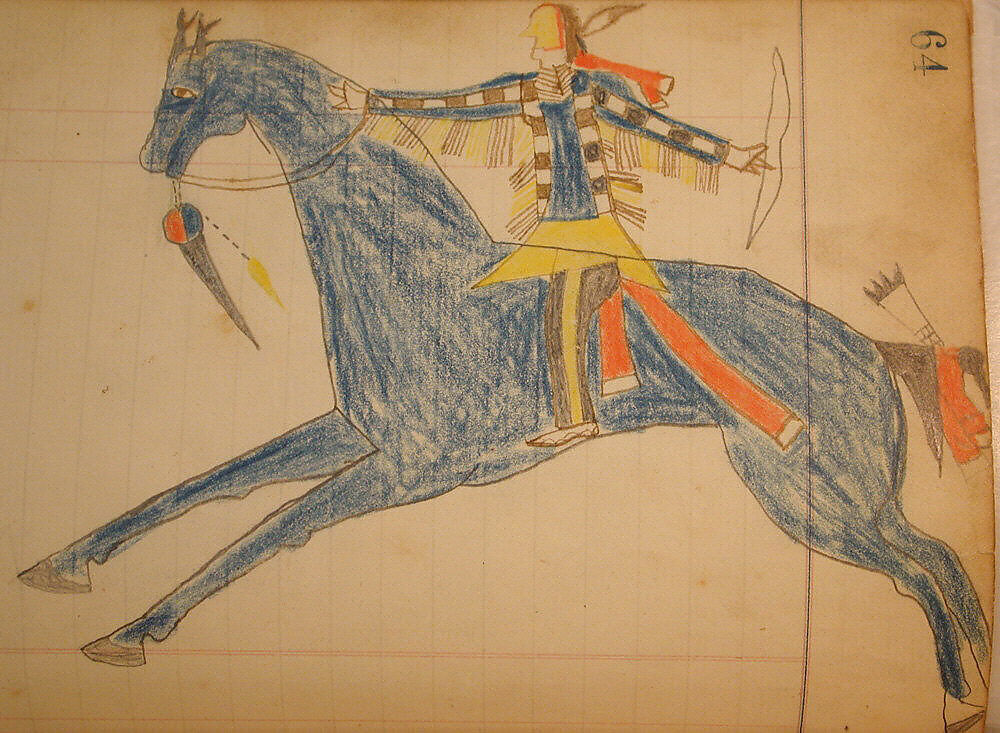 Maffet Ledger: Drawing, Graphite, watercolor, and crayon on paper, Southern and Northern Cheyenne