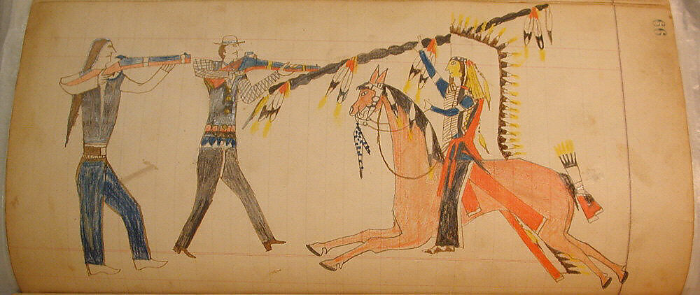 Maffet Ledger: Drawing, Graphite, watercolor, and crayon on paper, Southern and Northern Cheyenne
