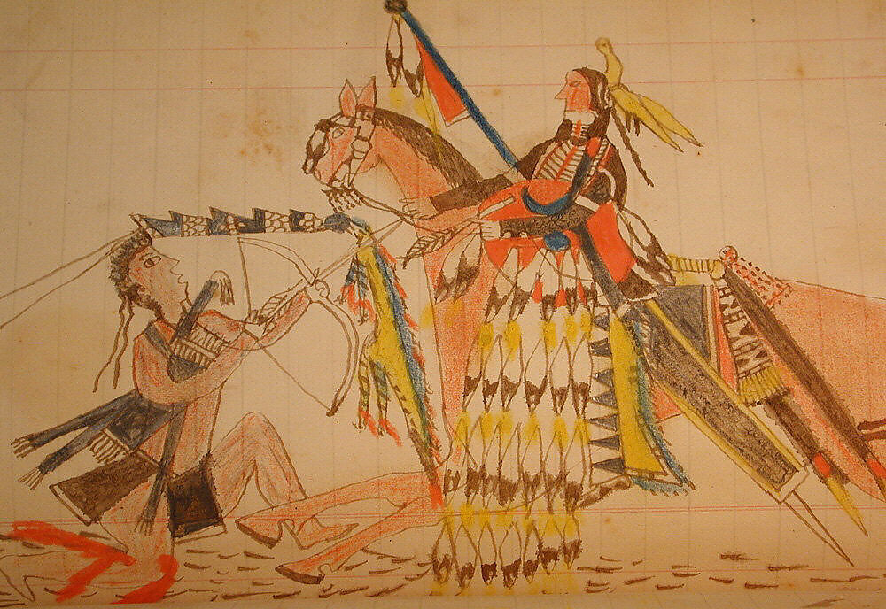 Maffet Ledger: Drawing, Graphite, watercolor, and crayon on paper, Southern and Northern Cheyenne