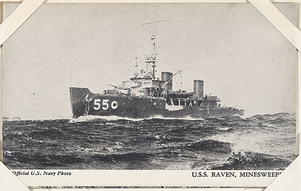 U.S.S. Raven, Minesweeper from Military--Official Photos cards (W615), Commercial photolithograph 
