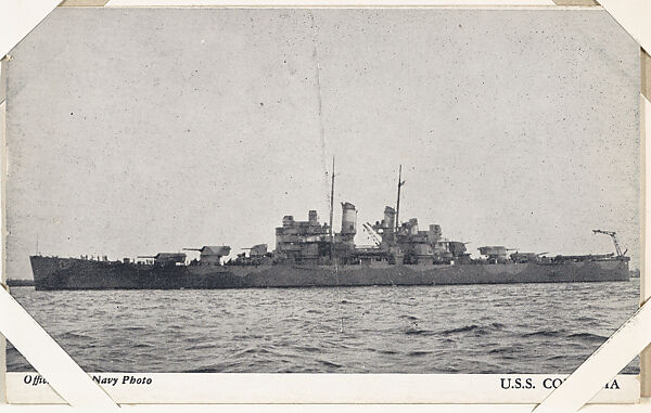 U.S.S. Columbia from Military--Official Photos cards (W615), Commercial photolithograph 