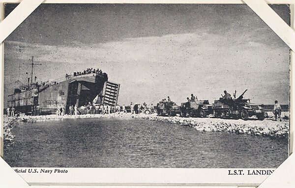 L.S.T. Landing from Military--Official Photos cards (W615), Commercial photolithograph 