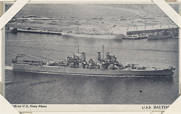 U.S.S. Baltimore from Military--Official Photos cards (W615), Commercial photolithograph 