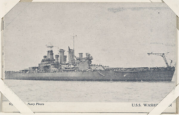 U.S.S. Washington from Military--Official Photos cards (W615), Commercial photolithograph 