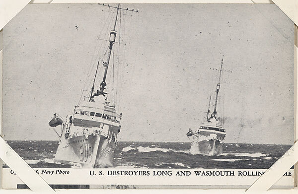 U.S. Destroyers Long and Wasmouth Rolling Home from Military--Official Photos cards (W615), Commercial photolithograph 