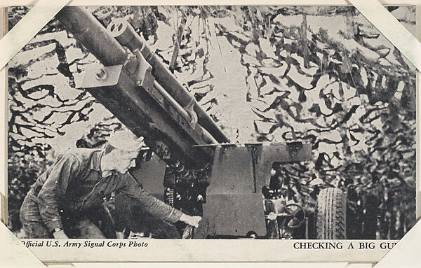Checking a Big Gun from Military--Official Photos cards (W615), Commercial photolithograph 