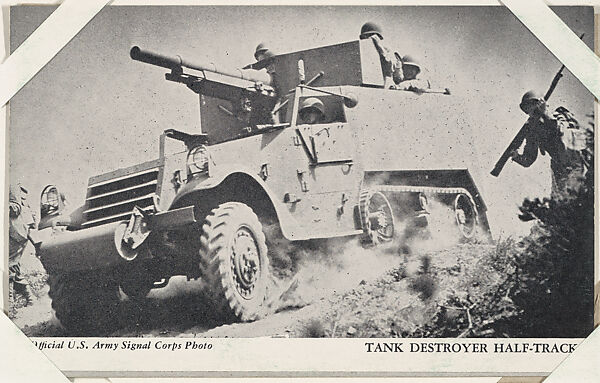 Tank Destroyer Half-Track from Military--Official Photos cards (W615), Commercial photolithograph 
