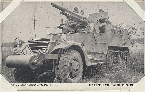 Half-Track Tank Destroyer from Military--Official Photos cards (W615), Commercial photolithograph 