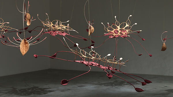 Seven ponds and a few raindrops, Ranjani Shettar (Indian, born Bangalore, 1977), Muslin, stainless steel, tamarind and natural dyes