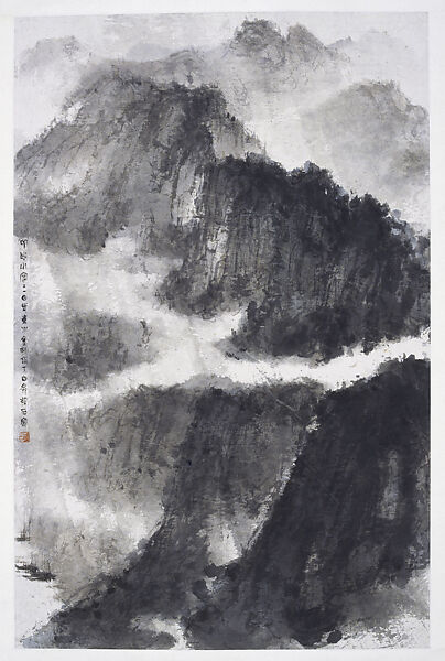 Evening Rain in the Ba Mountains, Fu Baoshi (Chinese, 1904–1965), Hanging scroll; ink and color on paper, China 