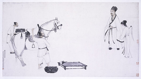 Washing a Horse, Fu Baoshi (Chinese, 1904–1965), Horizontal painting, ink and color on paper, China 