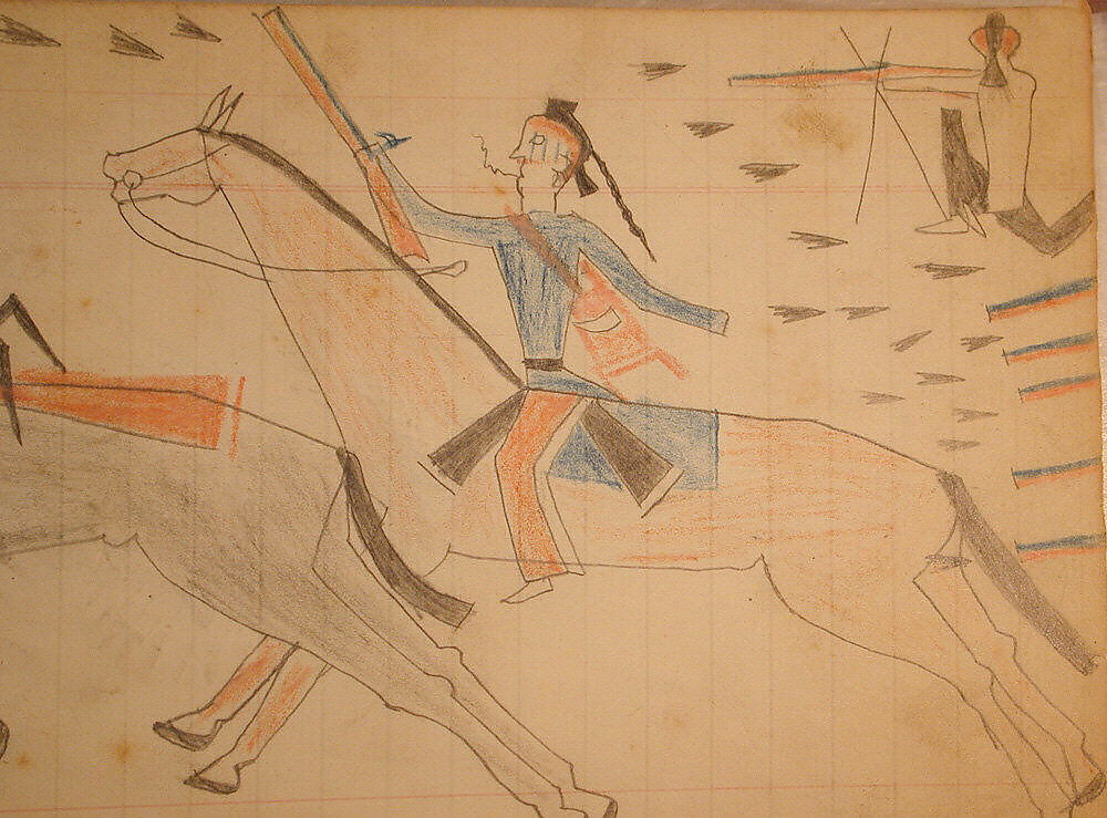 Maffet Ledger: Drawing, Graphite, watercolor, and crayon on paper, Southern and Northern Cheyenne