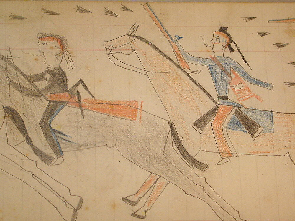 Maffet Ledger: Drawing, Graphite, watercolor, and crayon on paper, Southern and Northern Cheyenne