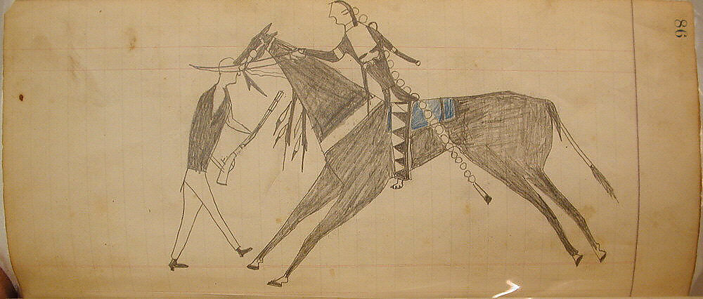 Maffet Ledger: Drawing, Graphite, watercolor, and crayon on paper, Southern and Northern Cheyenne