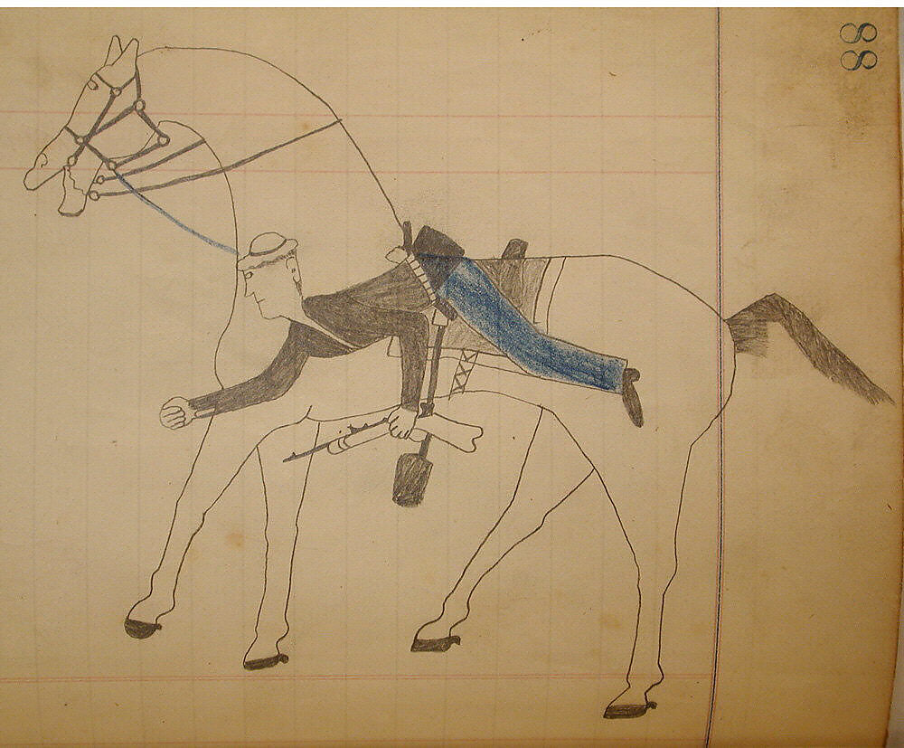 Maffet Ledger: Drawing, Graphite, watercolor, and crayon on paper, Southern and Northern Cheyenne
