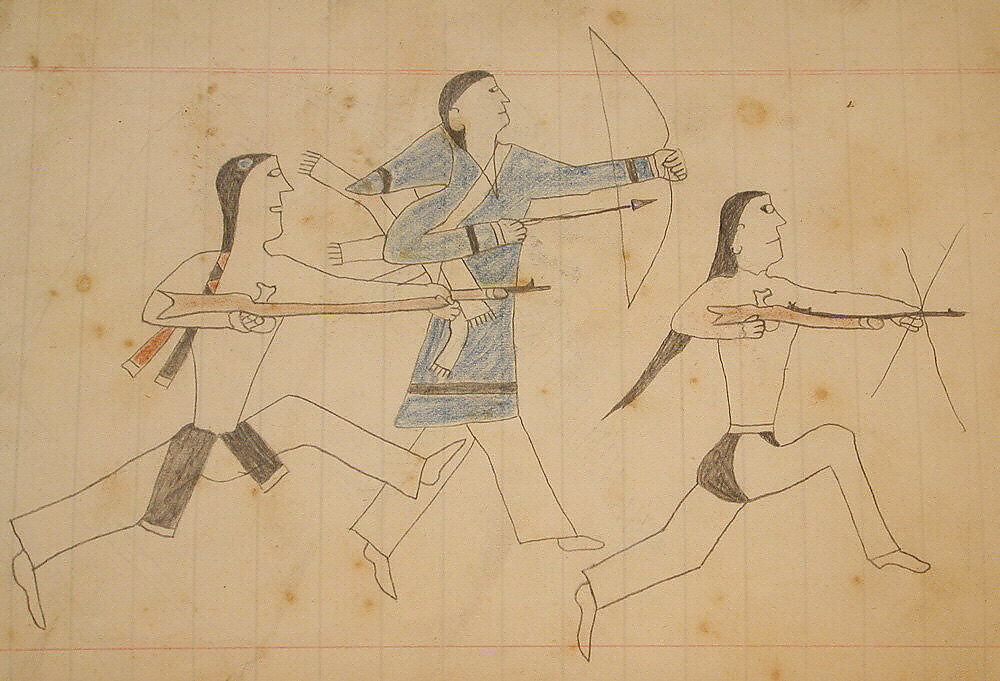 Maffet Ledger: Drawing, Graphite, watercolor, and crayon on paper, Southern and Northern Cheyenne