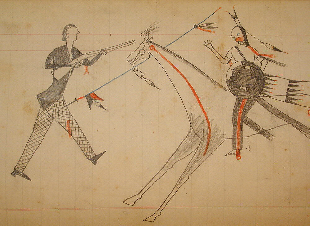 Maffet Ledger: Drawing, Graphite, watercolor, and crayon on paper, Southern and Northern Cheyenne