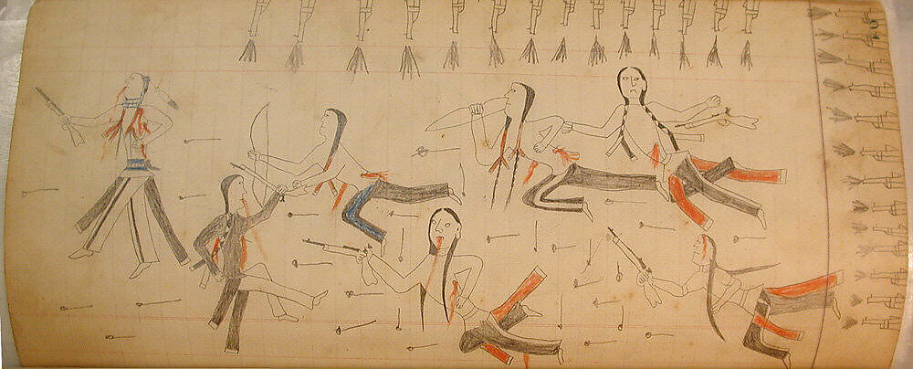 Maffet Ledger: Drawing, Graphite, watercolor, and crayon on paper, Southern and Northern Cheyenne