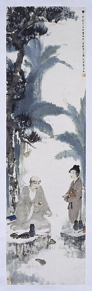 Drunken Monk, Fu Baoshi (Chinese, 1904–1965), Hanging scroll; ink and color on paper, China 