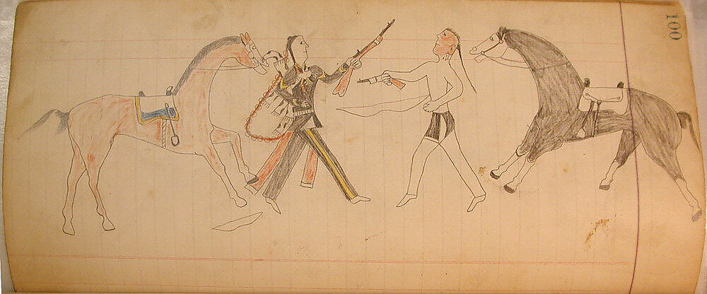 Maffet Ledger: Drawing, Graphite, watercolor, and crayon on paper, Southern and Northern Cheyenne 