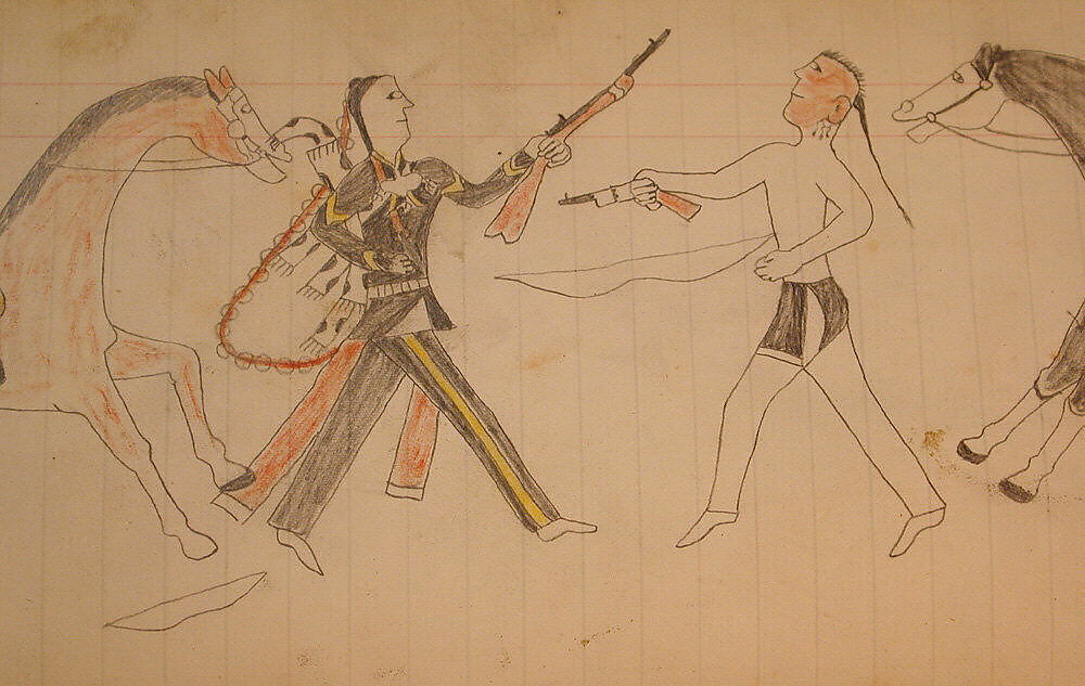 Maffet Ledger: Drawing, Graphite, watercolor, and crayon on paper, Southern and Northern Cheyenne