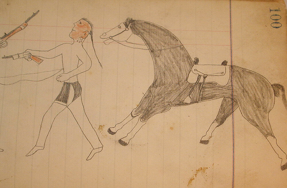 Maffet Ledger: Drawing, Graphite, watercolor, and crayon on paper, Southern and Northern Cheyenne